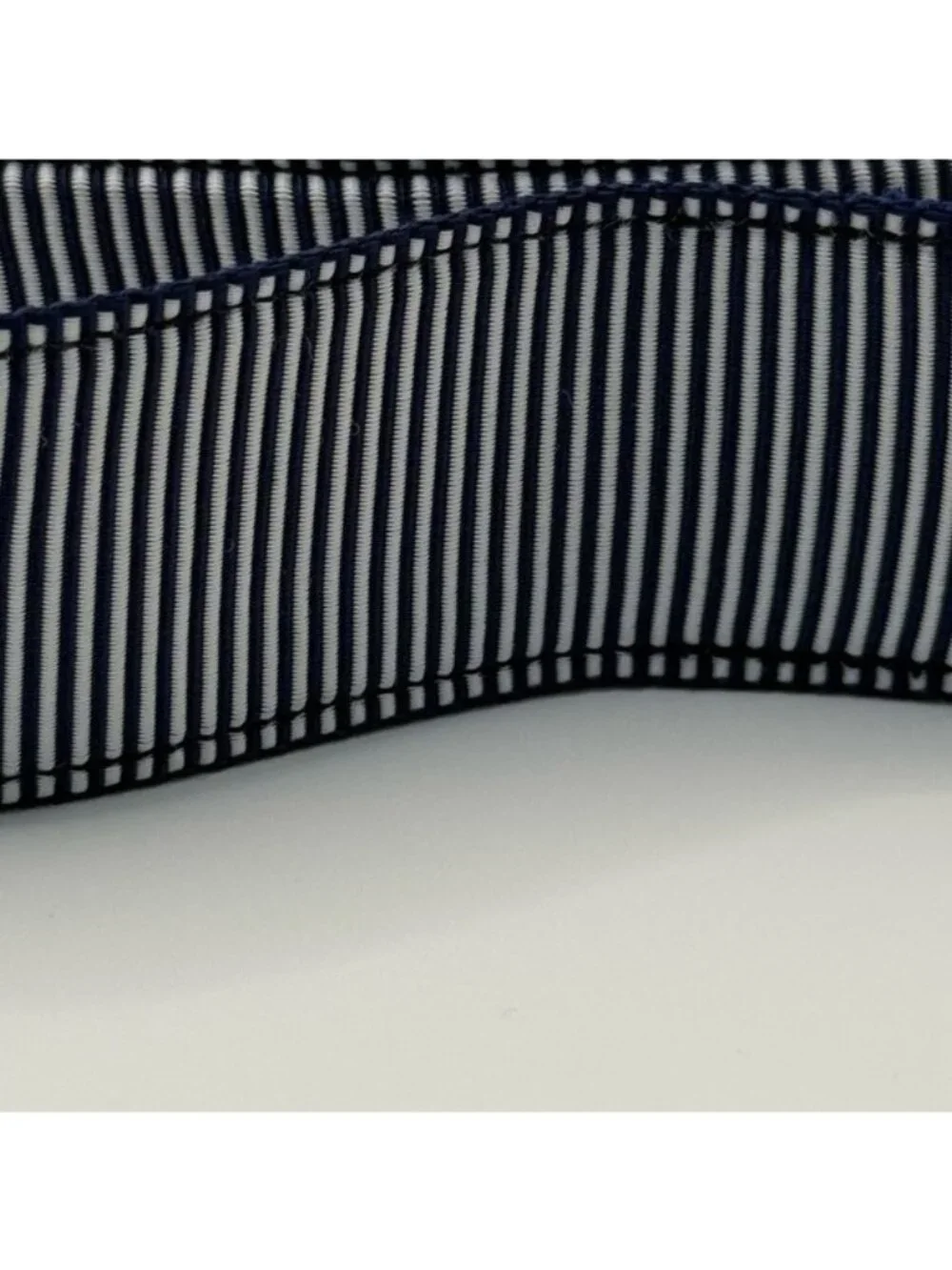 J. Crew Navy White Striped Grosgrain Ribbon D-Ring Belt Preppy Small Medium - Picture 5 of 9